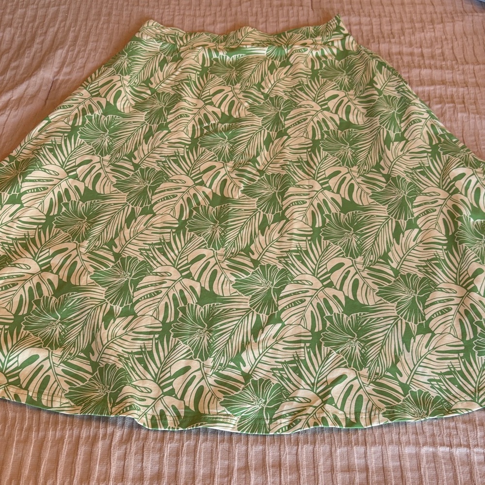 Pact Leafy Green A-Line Skirt
